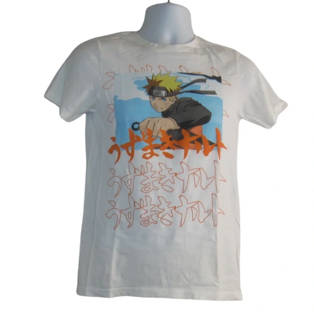 Men's Naruto White Short Sleeve Graphic Uzumaki T-Shirt Size S - Picture 1 of 6